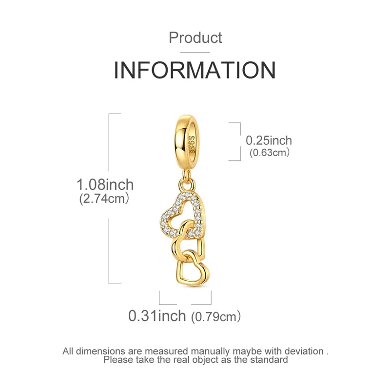 925 Sterling Silver Gold Charms Beads | Leopard, Butterfly, Firefly & Bee Dangle Fit Original Bracelet Women DIY Jewelry Gift