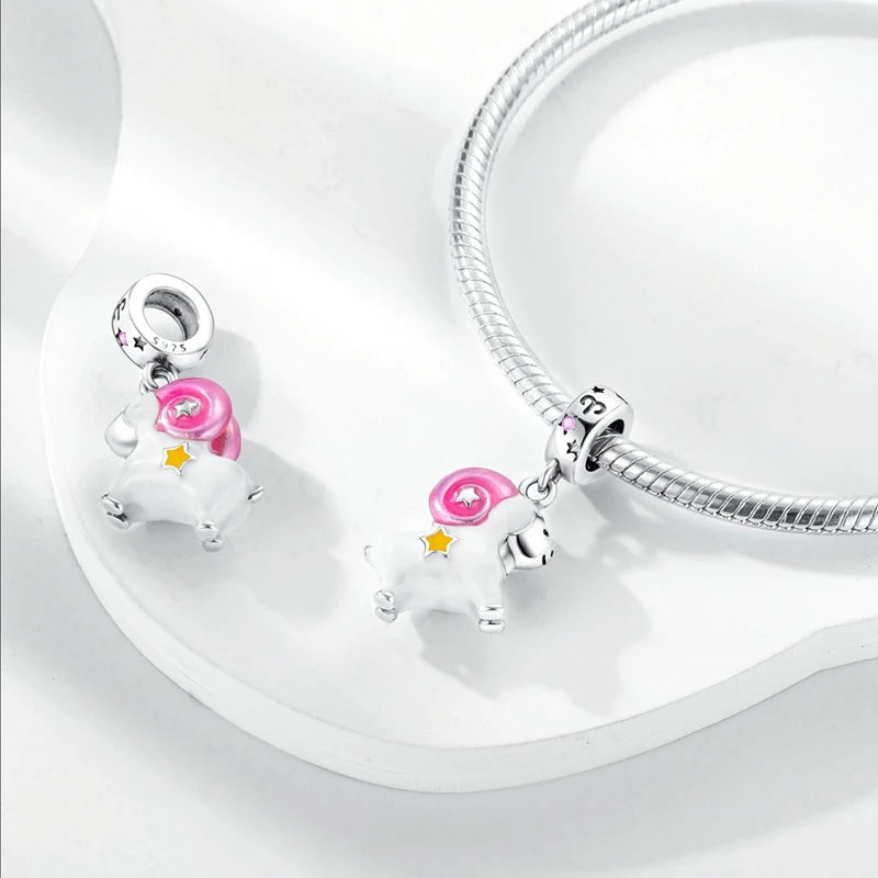 Original 925 Sterling Silver 12 Constellation Luminous Charm | Fits Pandora 3mm Bracelet DIY Jewelry Gift for Women