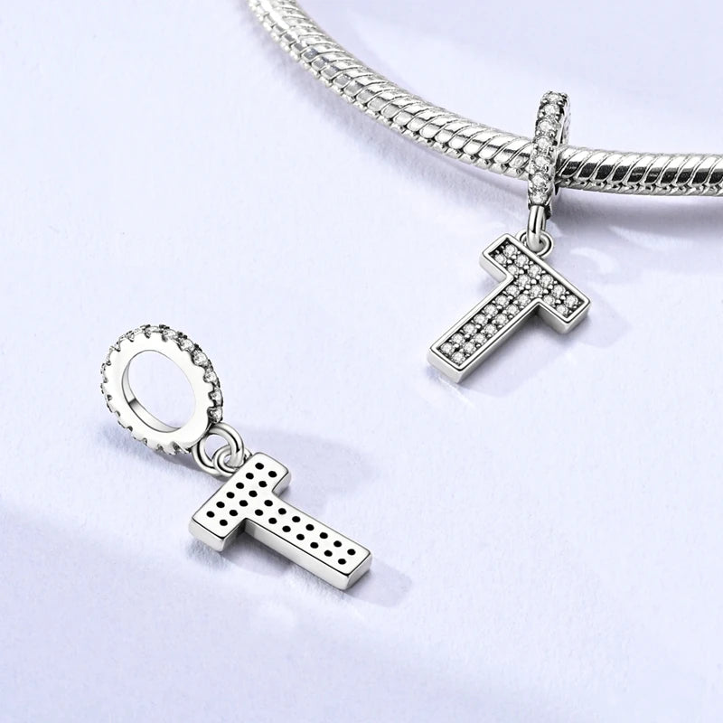 New 26 A–Z Letter Charms Beads 925 Sterling Silver | Alphabet Pendant Fit Original Bracelet Women Jewelry Gift