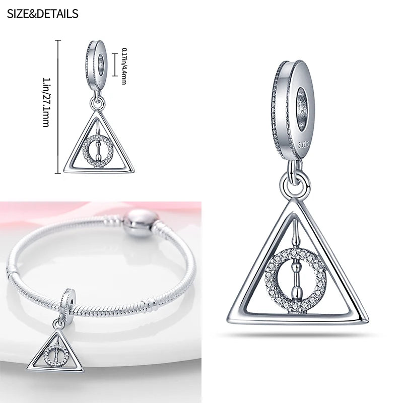 Disney Harry Potter 925 Sterling Silver Charm Bead | Fits Original Bracelet | Women’s DIY Jewelry Gift