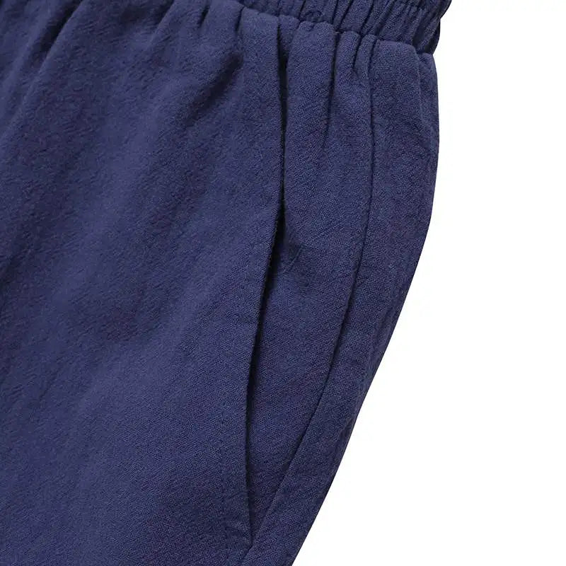 ZANZEA 2025 Women’s Cotton Linen Wide-Leg Pants | Summer Casual Elastic Waist Palazzo Trousers
