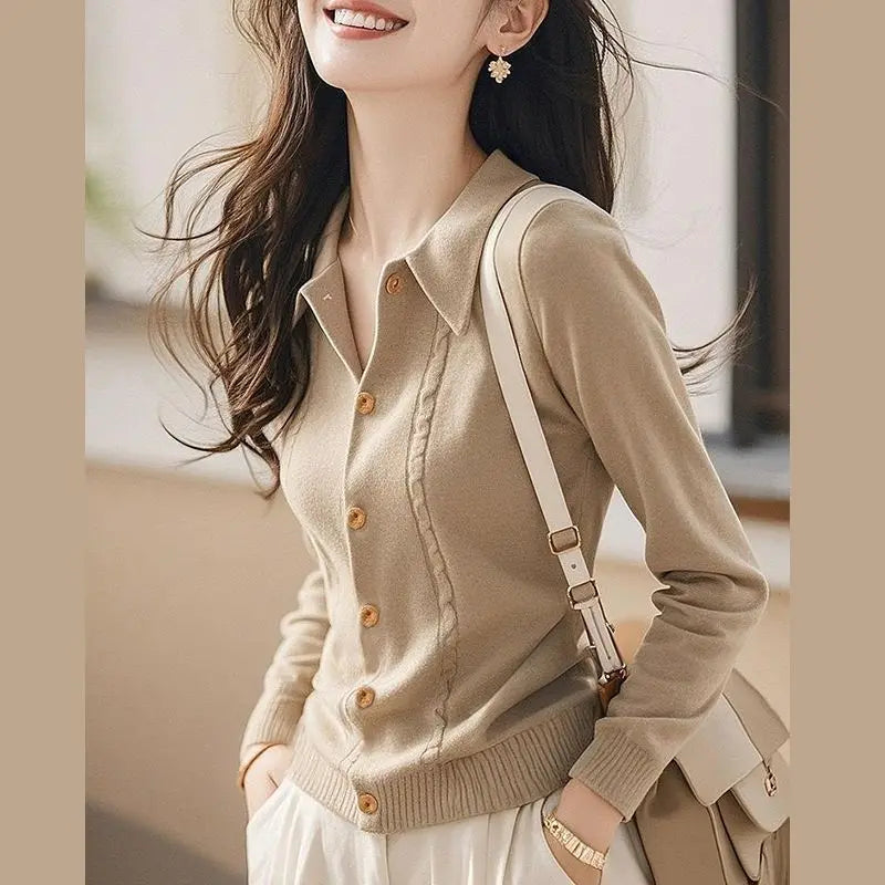 Women’s Thin Knit Cardigan Sweater | Autumn Casual Outerwear & Streetwear Jacket