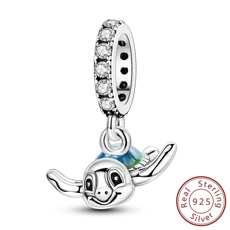 New Summer Ocean Silver Plated Sea Turtle & Starfish Shell Charm | DIY Bracelet Jewelry for Women