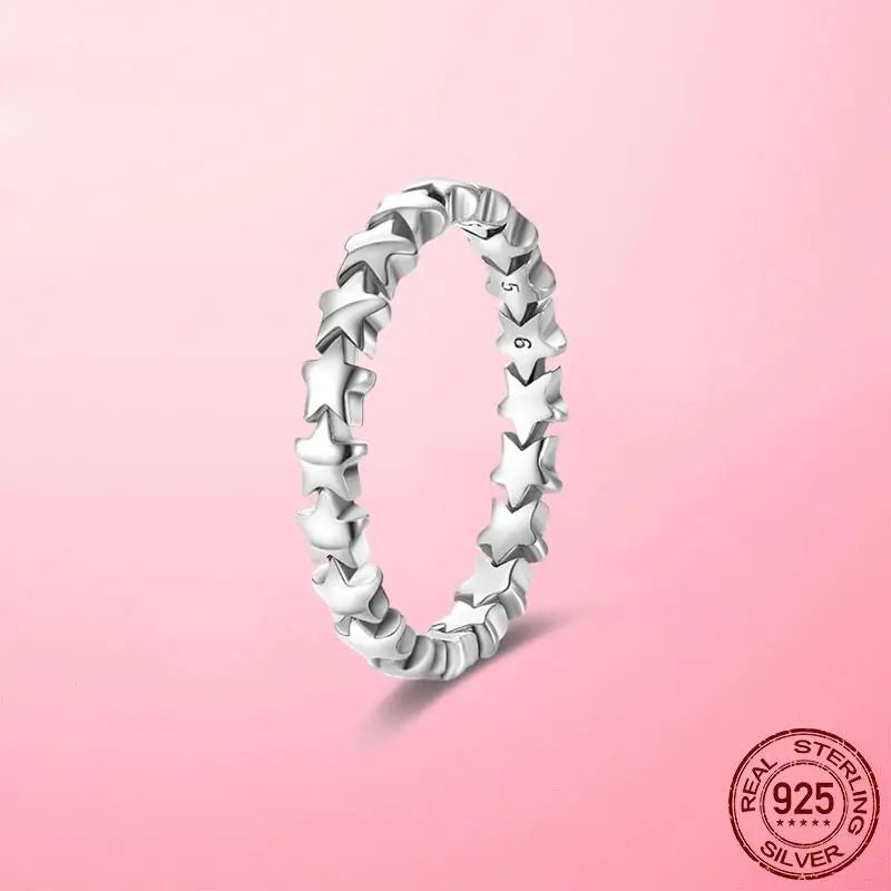 925 Silver Stackable Infinite Heart Daisy Flower Ring for Women | Sterling Silver Brand Jewelry Gift