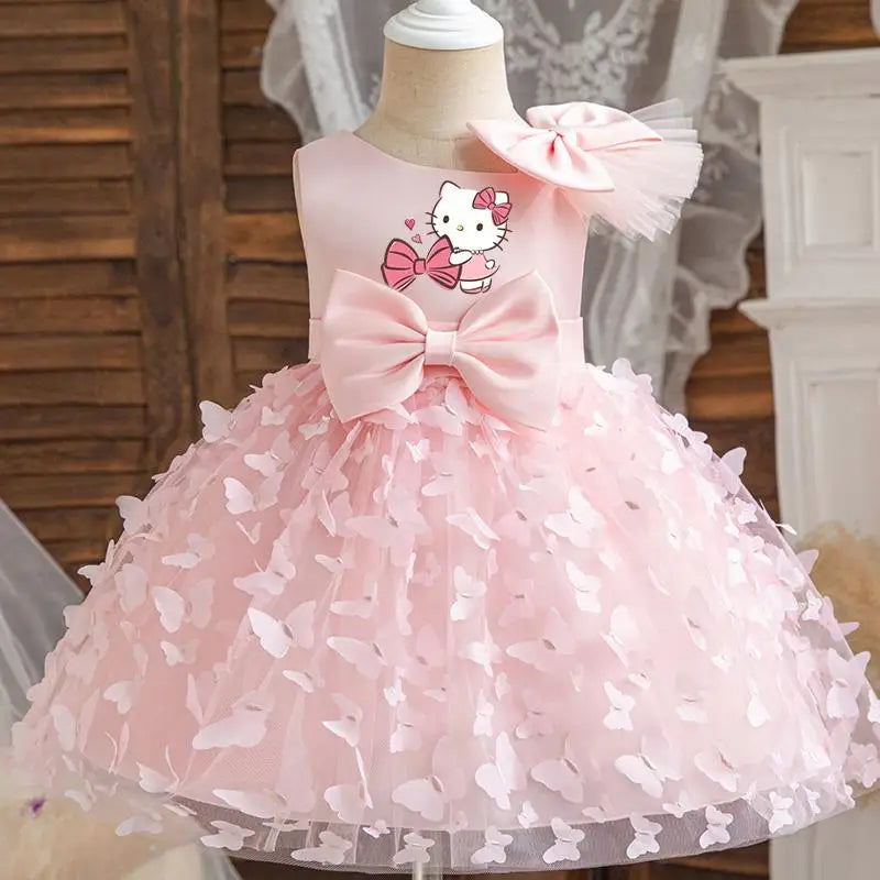 Hello Kitty Girl Butterfly Princess Dress – Birthday Party Outfit, Christmas & New Year Children Gift