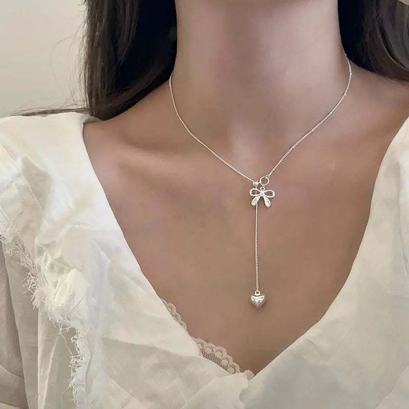 925 Sterling Silver Heart Pendant Necklace | Adjustable Love Choker for Women & Girls, Elegant Jewelry Gift