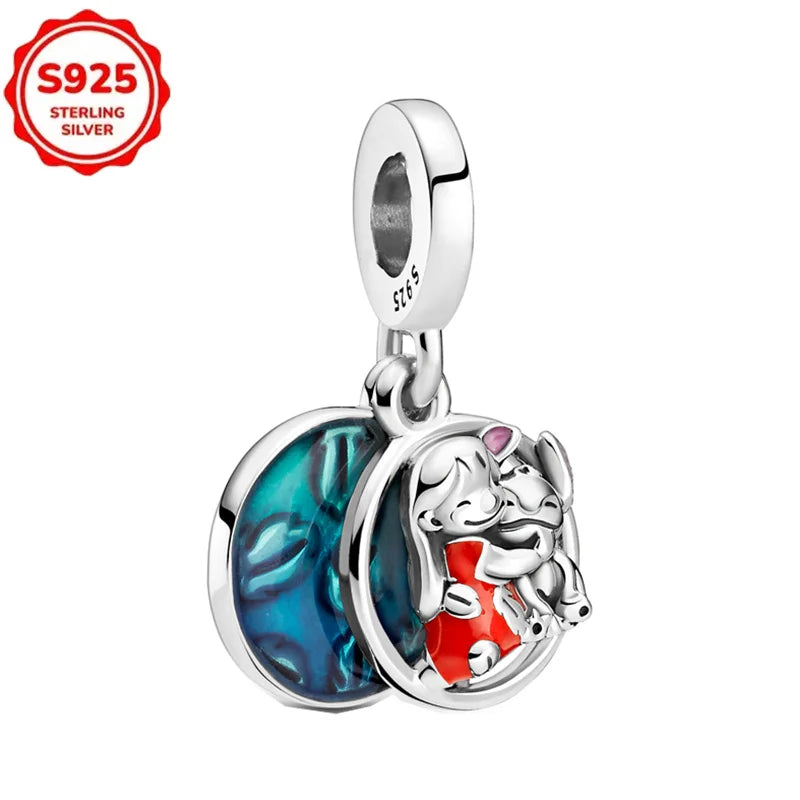 New Disney 925 Sterling Silver Cheshire Cat & Dumbo Charms – Original Bracelet Beads DIY Pendant Halloween Jewelry Gift