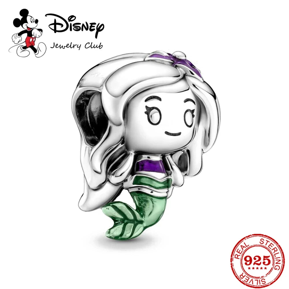 HEROCROSS Disney 925 Sterling Silver Charms | Mickey Mouse, Winnie the Pooh & Stitch Beads Fit Pandora Bracelet