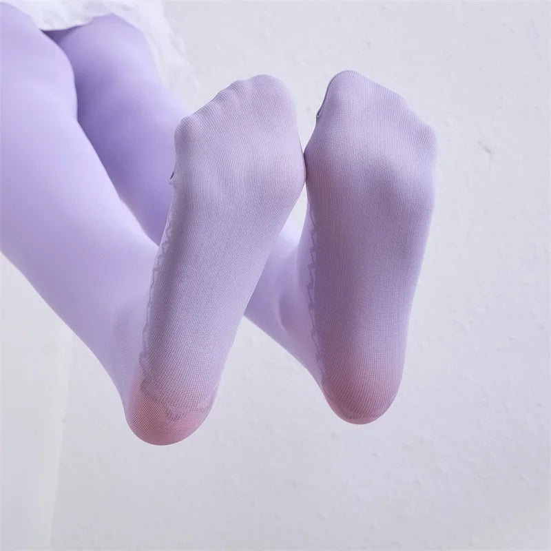 Candy Color Tights 50D – Anti-Slip Midweight Pantyhose, Textured Base Layer Stockings for Spring Wardrobe