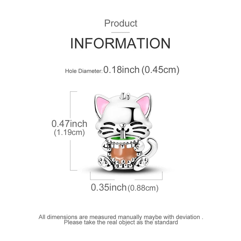 925 Sterling Silver Dog & Cat Animal Series Charms | Pet Beads for Original Bracelet & Necklace DIY Jewelry for Women