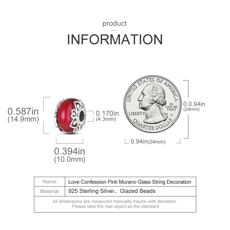 925 Sterling Silver Colorful Charms – Rose, Crown, Rainbow & Heart Dangle Beads Fit Pandora Bracelet & Necklace