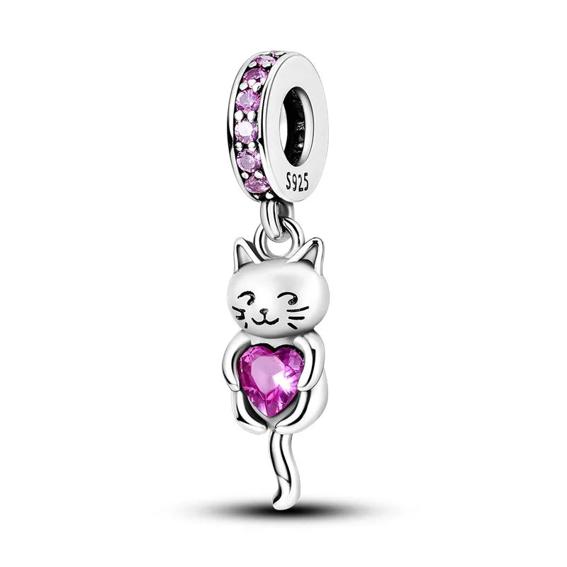 Cat Collection 925 Sterling Silver Charms Bead | Persian Bell & Multifarious Cat Dangle Fit Pandora Bracelet Necklace DIY Jewelry
