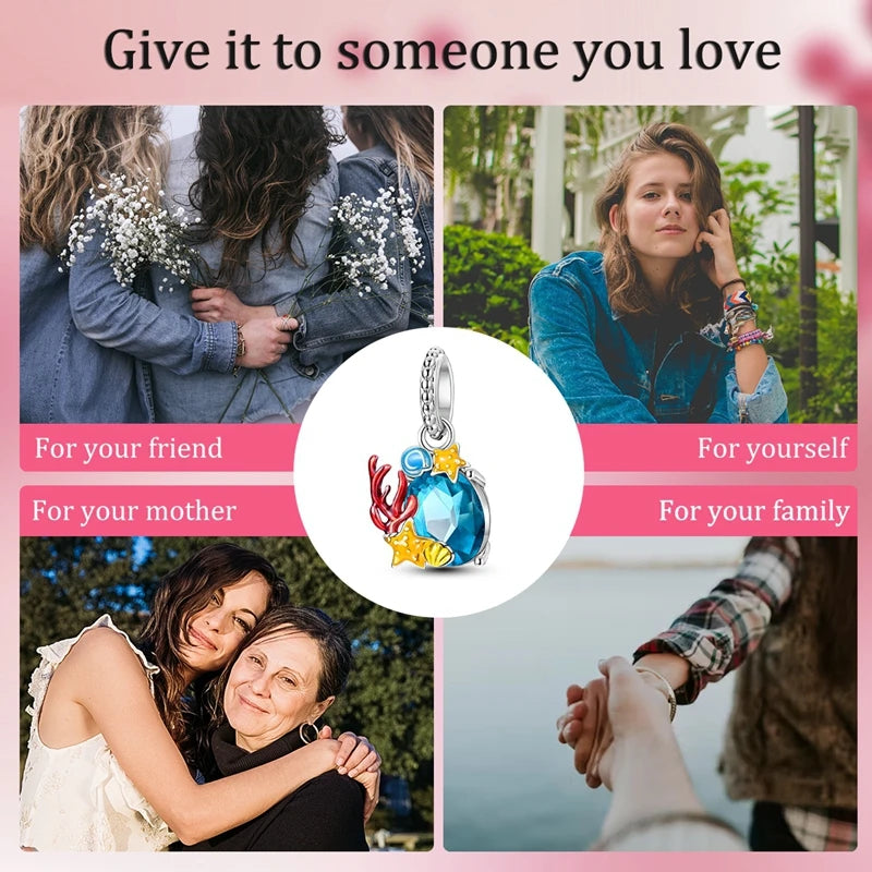 New Summer Ocean Silver Plated Sea Turtle & Starfish Shell Charm | DIY Bracelet Jewelry for Women