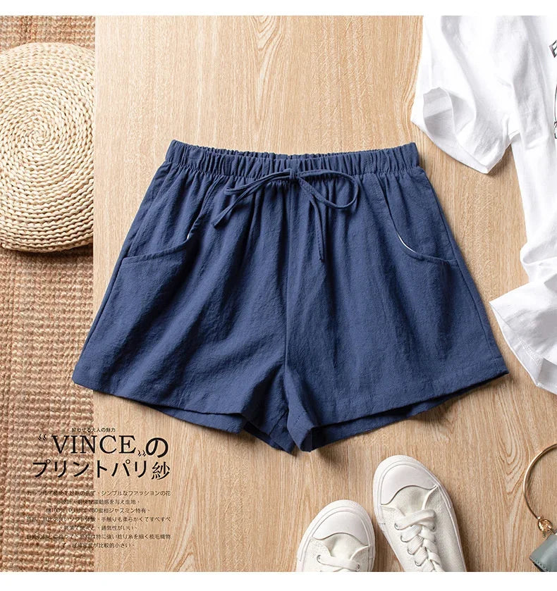 ✨ HELIAR Casual Linen Shorts for Women 🩳 High-Waist Gym & Workout Shorts 👟 Ladies Sport Femme Summer Shorts