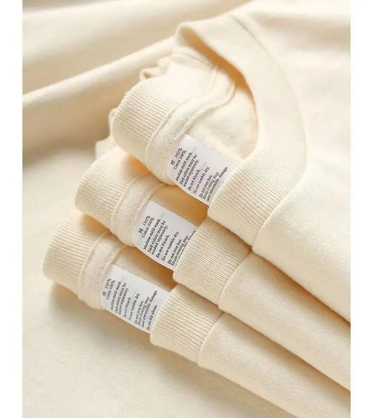 Loose Fit Pure Cotton T-Shirt | Korean Style Round Neck Basic Top | Unisex Layering Tee in Purple