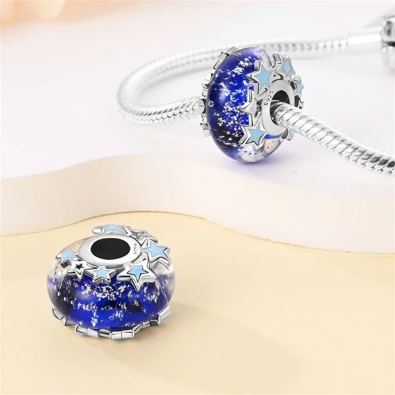 925 Sterling Silver Round Colored Zircon Spacer Beads – Fits Pandora Original Bracelets DIY Exquisite Party Jewelry