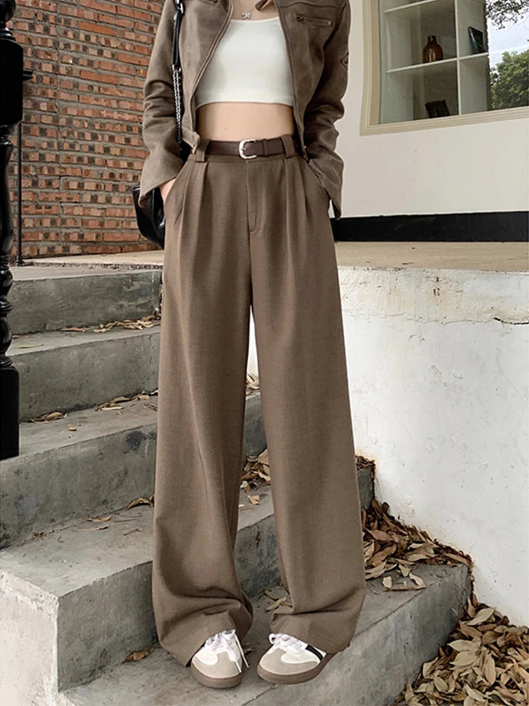 High Waist Loose Pants Women – Summer 2025 Retro Casual Drapey Versatile Trousers
