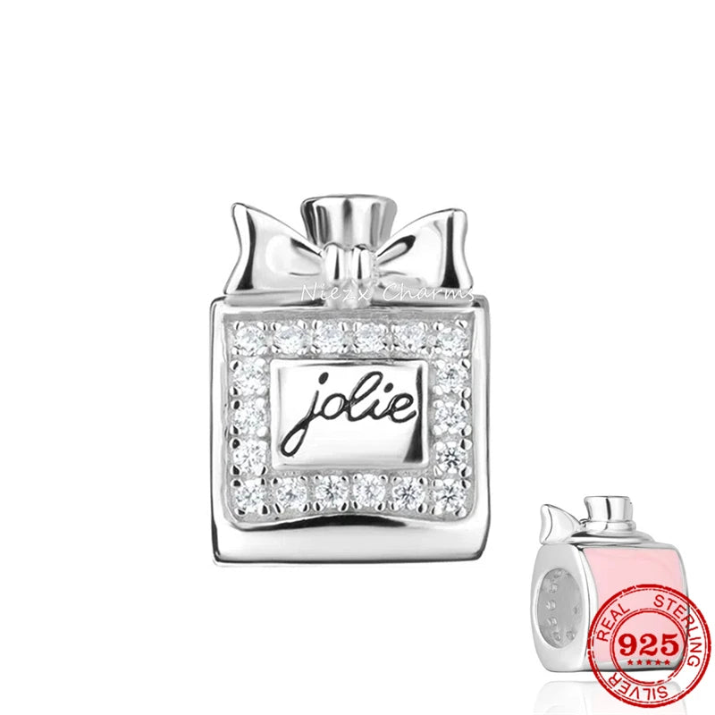 New 925 Sterling Silver Pink Zircon Salamander & Turkey Charm Bead – Fits Original Pandora Bracelet, Women’s DIY Fine Jewelry