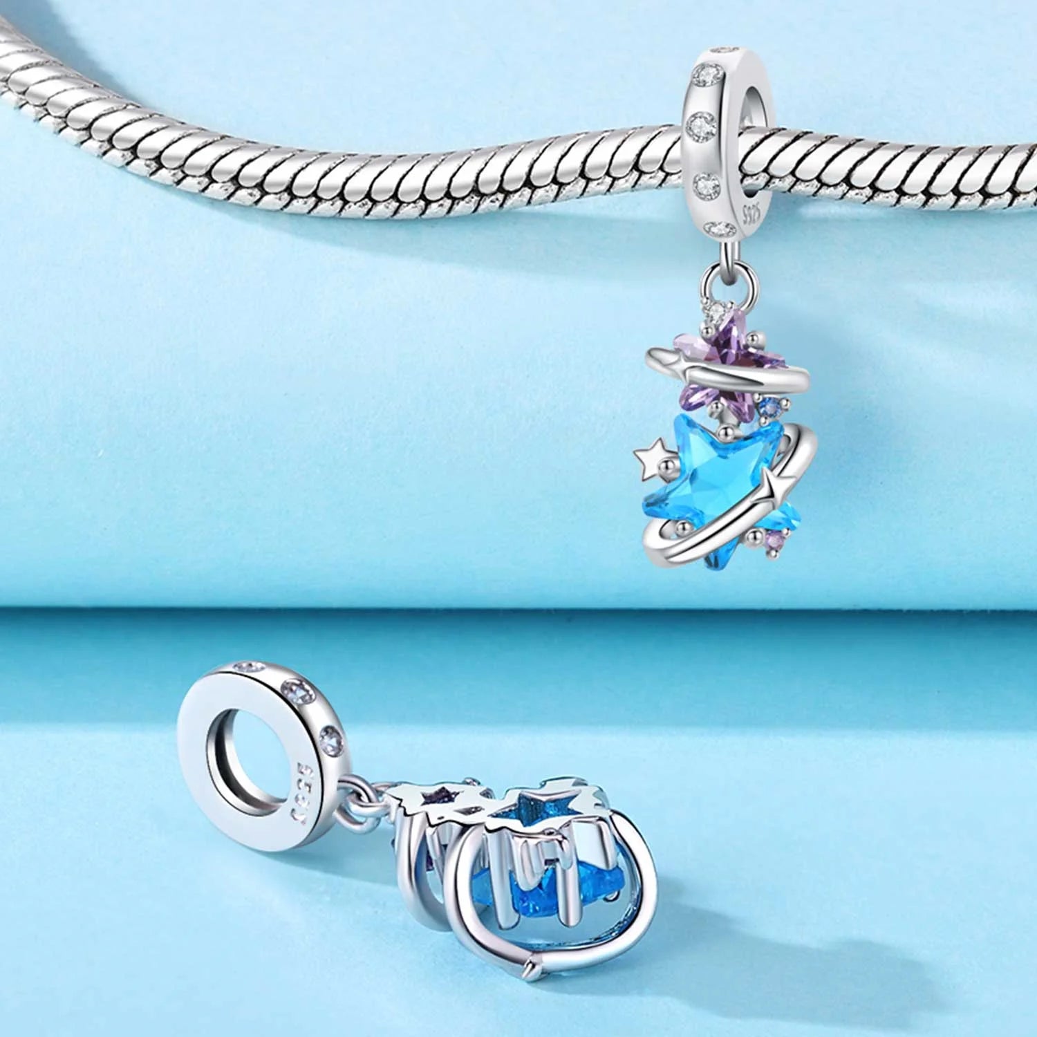 925 Sterling Silver Lovers Charms | Star Moon Sun & Magic Tarot Card Pendant for Bracelet Necklace DIY Jewelry Gift