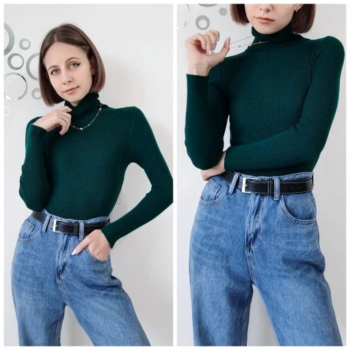 Heliar Women’s Fall Turtleneck Sweater – Soft Knitted Cashmere Pullover, Basic Warm Jumper for Autumn Winter 2024