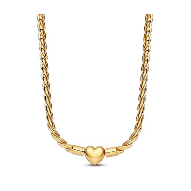 Popular 925 Sterling Silver Three-Color Heart & Ball Necklace | Women’s Exquisite Jewelry Gift