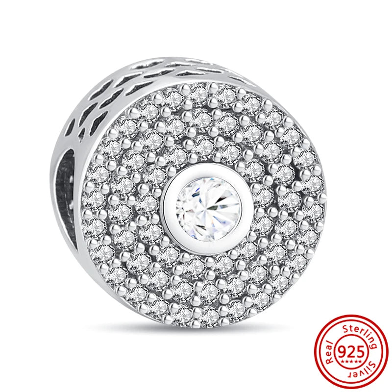 925 Sterling Silver Heart Pave Zircon Family Tree Charm | Fits Original Bracelet Women’s Luxury Jewelry Gift