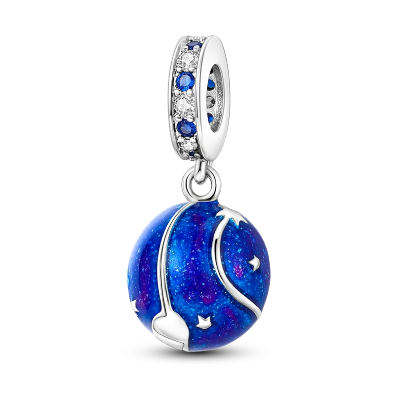 Blue Series 925 Sterling Silver Charms | Butterfly, Earth & Ocean Beads Pendants Fit Original Bracelet DIY Jewelry