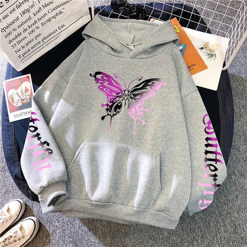 Women’s Y2K Printed Hoodie Sweatshirt | All-Season Casual Pullover | Fashionable Daily Comfort Hoody