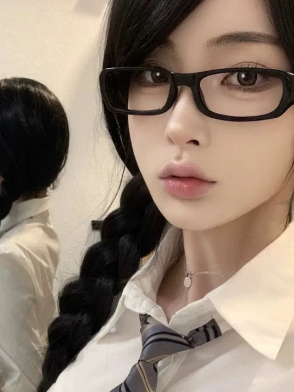 Japanese Korean Small Square Frame Glasses for Women – Retro Harajuku Clear Reading & Blue Light Blocking Eyewear