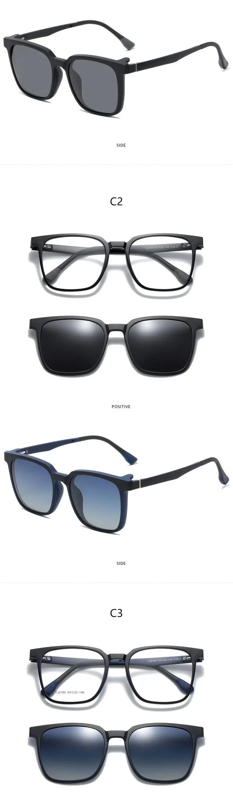 CLLOIO Magnetic Clip-On Prescription Glasses – Polarized Sunglasses Lens for Men & Women | Myopia, Progressive, Anti-Blue Light