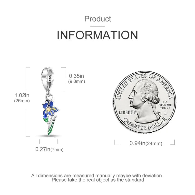 925 Sterling Silver Colorful Luminous Charms | Shell Turtle Star Beads