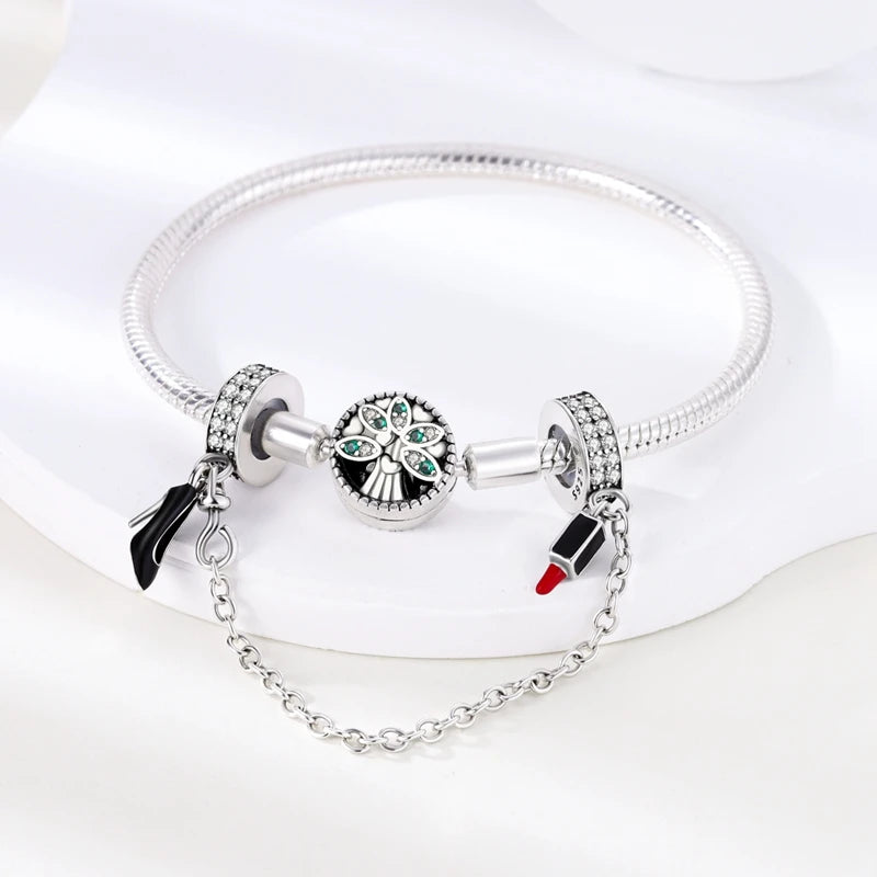 Star Moon & Evil Eye Chain Charm 🌙💙 925 Silver Bracelet Bead Women