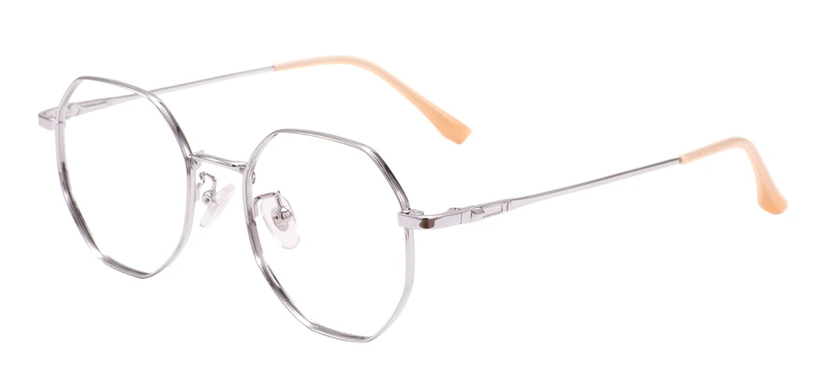 Geometric Colorful Round Glasses – Unisex Metal Full Rim Stylish Eyewear for Prescription Lenses