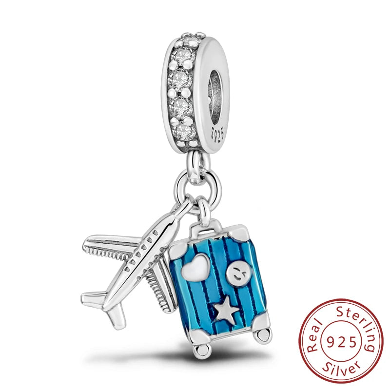 Original 925 Sterling Silver Paris Tower & Travel Charms – DIY Bracelet & Pendant Jewelry