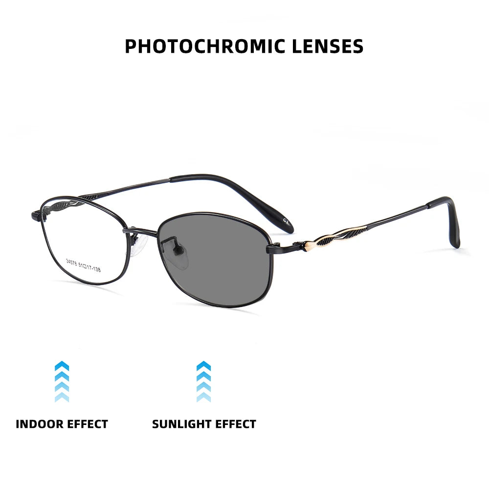 Luxury Pink Photochromic Glasses 👓 Women’s Fashion Reading Sunglasses