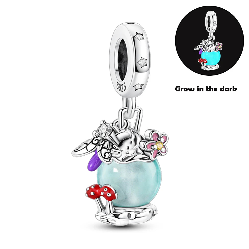 Original 925 Sterling Silver Glowing Firefly Charm Beads – DIY Bracelet Pendant for Women