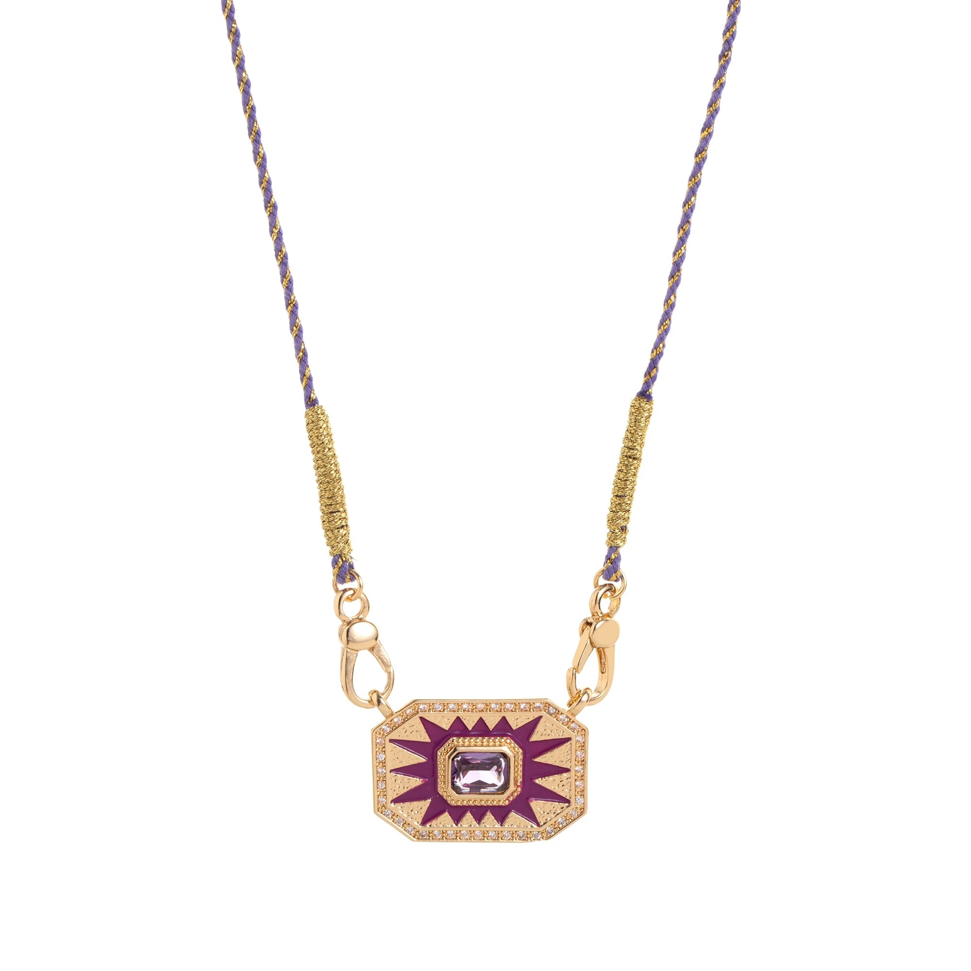 Colored Tarot Card Pendant Necklace – Gold Plated with Pink Drip Oil & Inlaid Diamonds Women’s Gift Jewelry