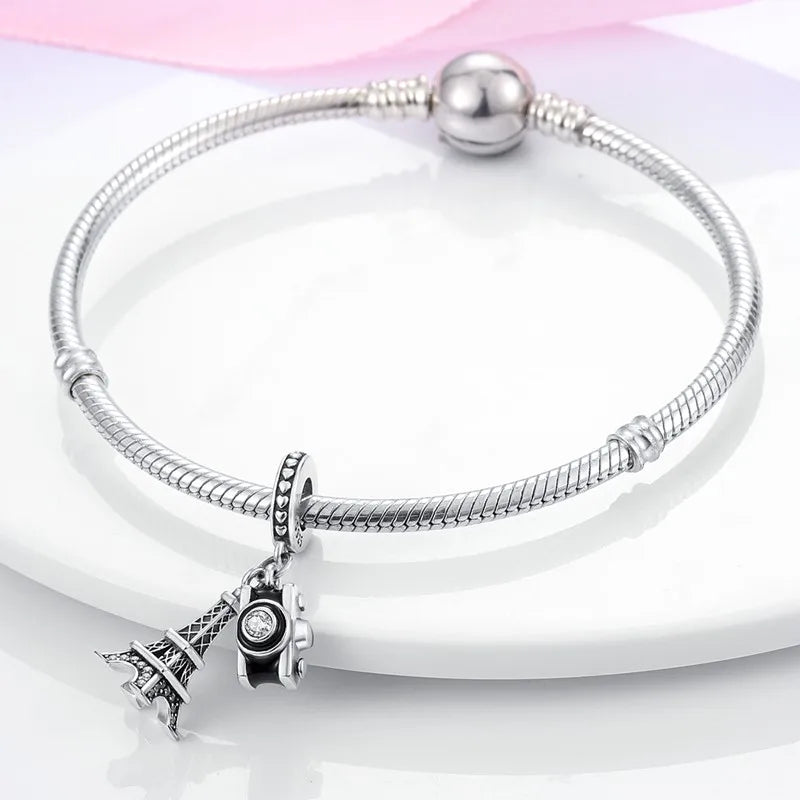 925 Sterling Silver Funny Playable Charms Beads | Smart Watch Tarot Bike Travel Dangle Fit Pandora Bracelet DIY Jewelry