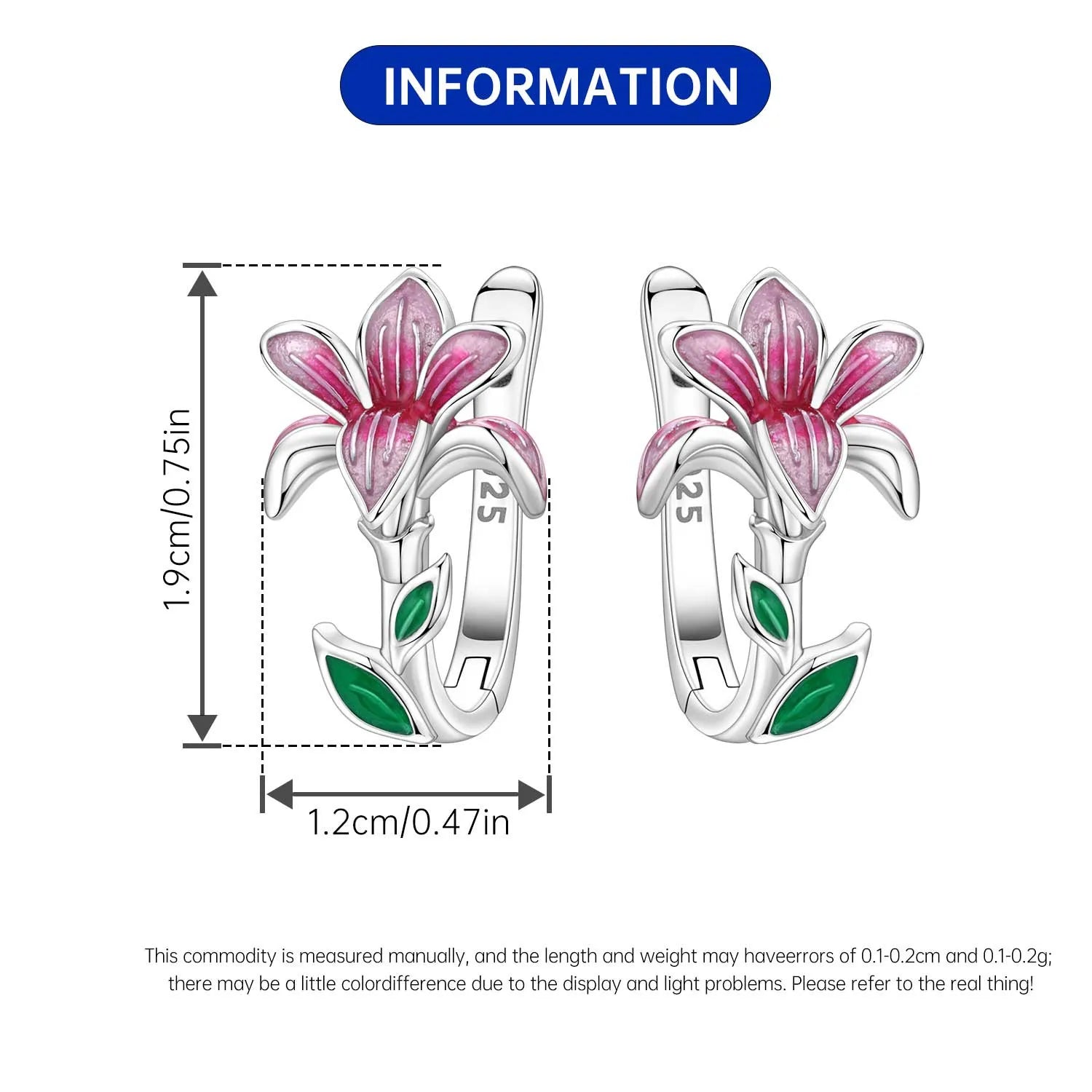 Orstarry 925 Sterling Silver Pink Sweet Bow Drop Earrings | Women’s Original Jewelry Party & Anniversary Gift