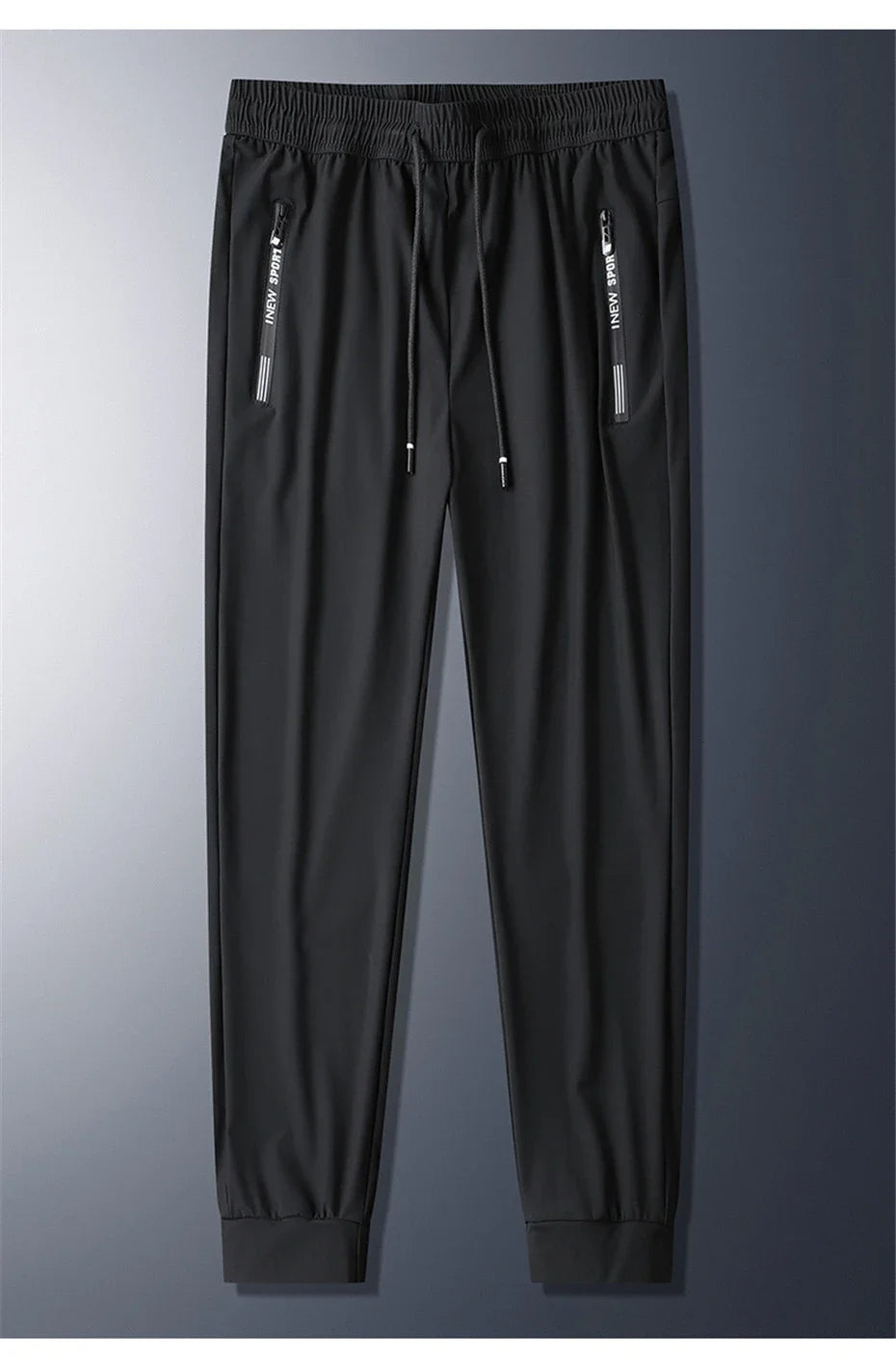 2024 Men’s Plus Size Summer Cool Pants | 7XL–8XL Stretch Sweatpants | Casual Lightweight Trousers in Black & Grey