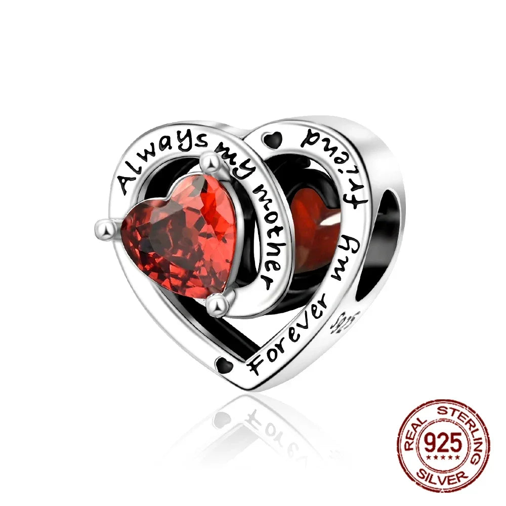 925 Sterling Silver Red Series Charms | Heart, Car & Strawberry Dangle Beads for Original Bracelet DIY Jewelry