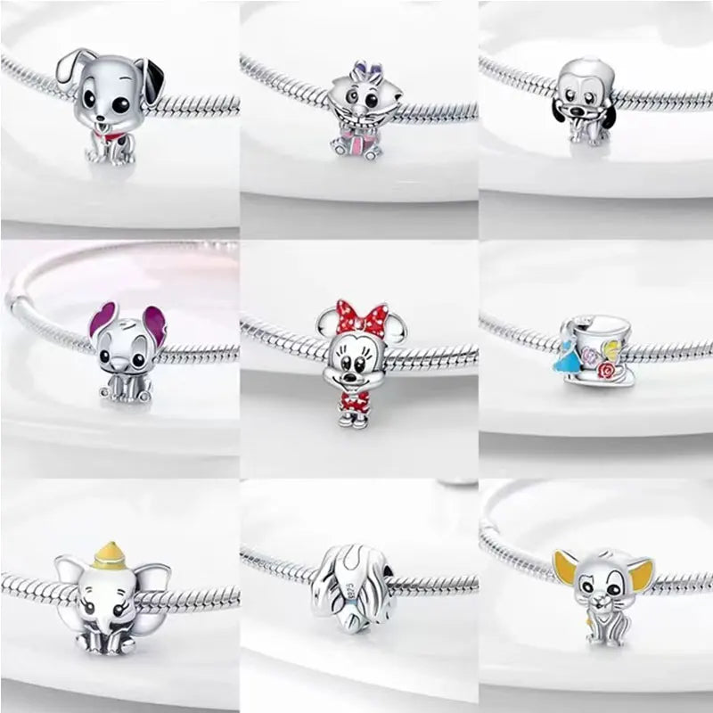 Disney 100% 925 Sterling Silver Pandora Pendant Beads for Women | Fits Original DIY Bracelets | Fashion Jewelry Gift