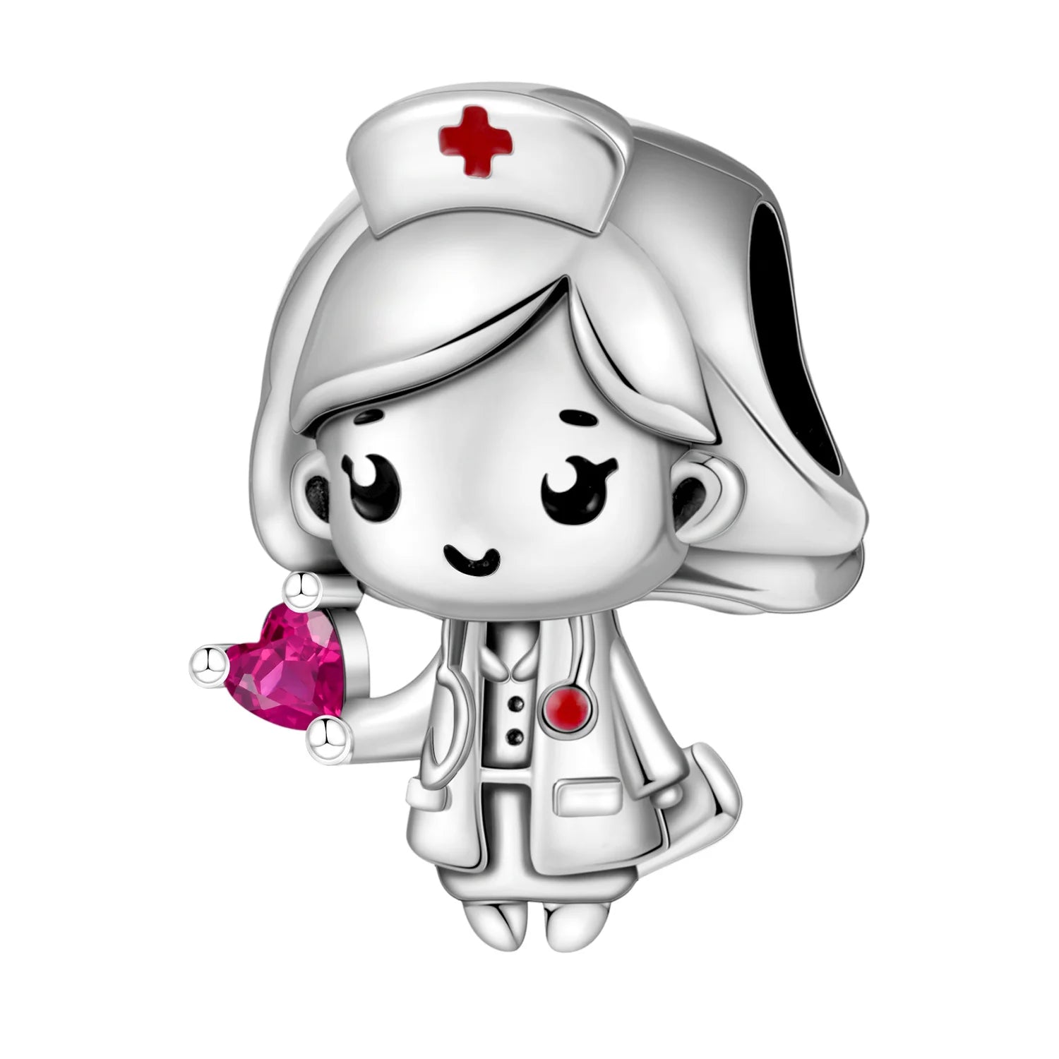 Orstarry 925 Sterling Silver Cartoon Nurse Charm Bead | Cute DIY Bracelet Jewelry Gift for Women