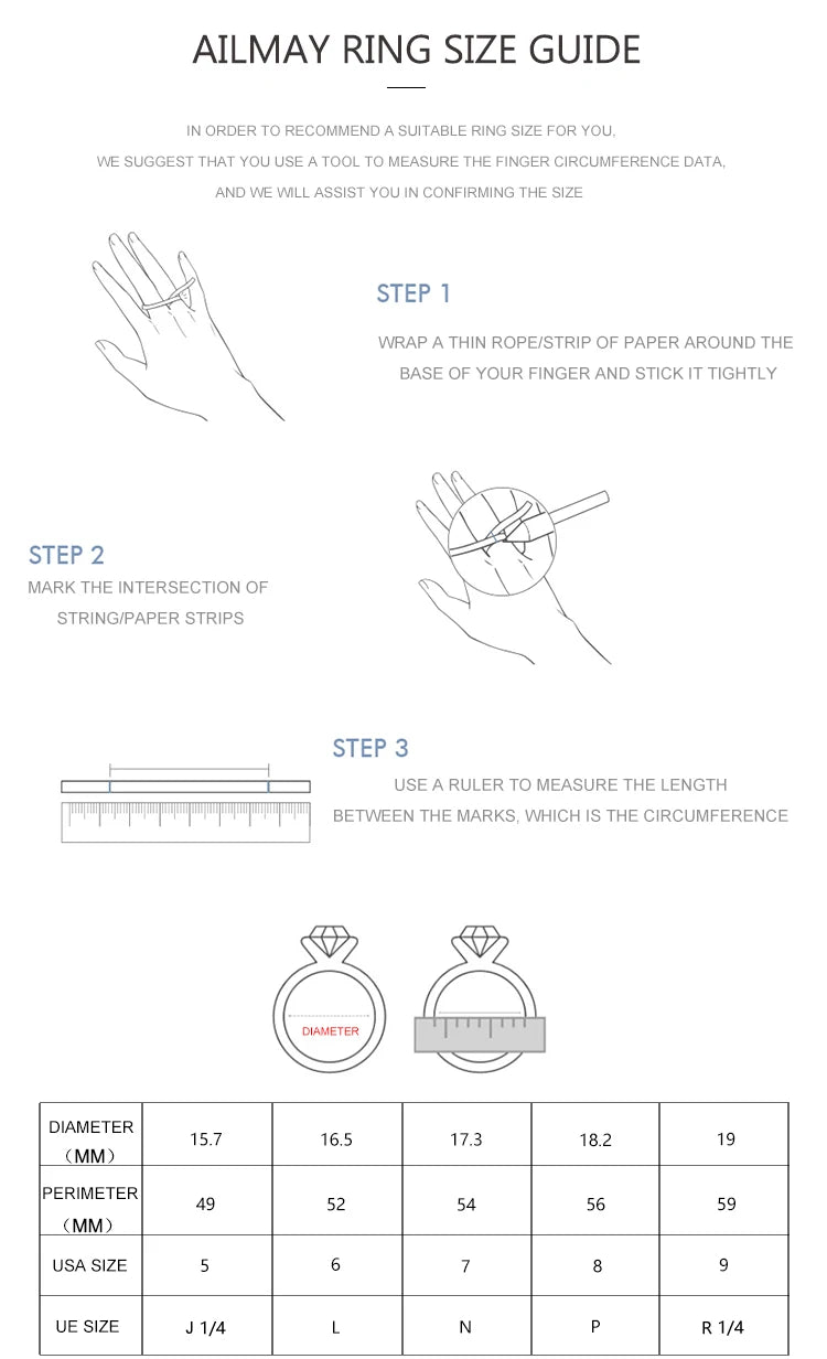 Ailmay 925 Sterling Silver Open Ring 💍 Sparkling CZ Adjustable Index Finger Ring for Women | Elegant Wedding & Engagement Jewelry