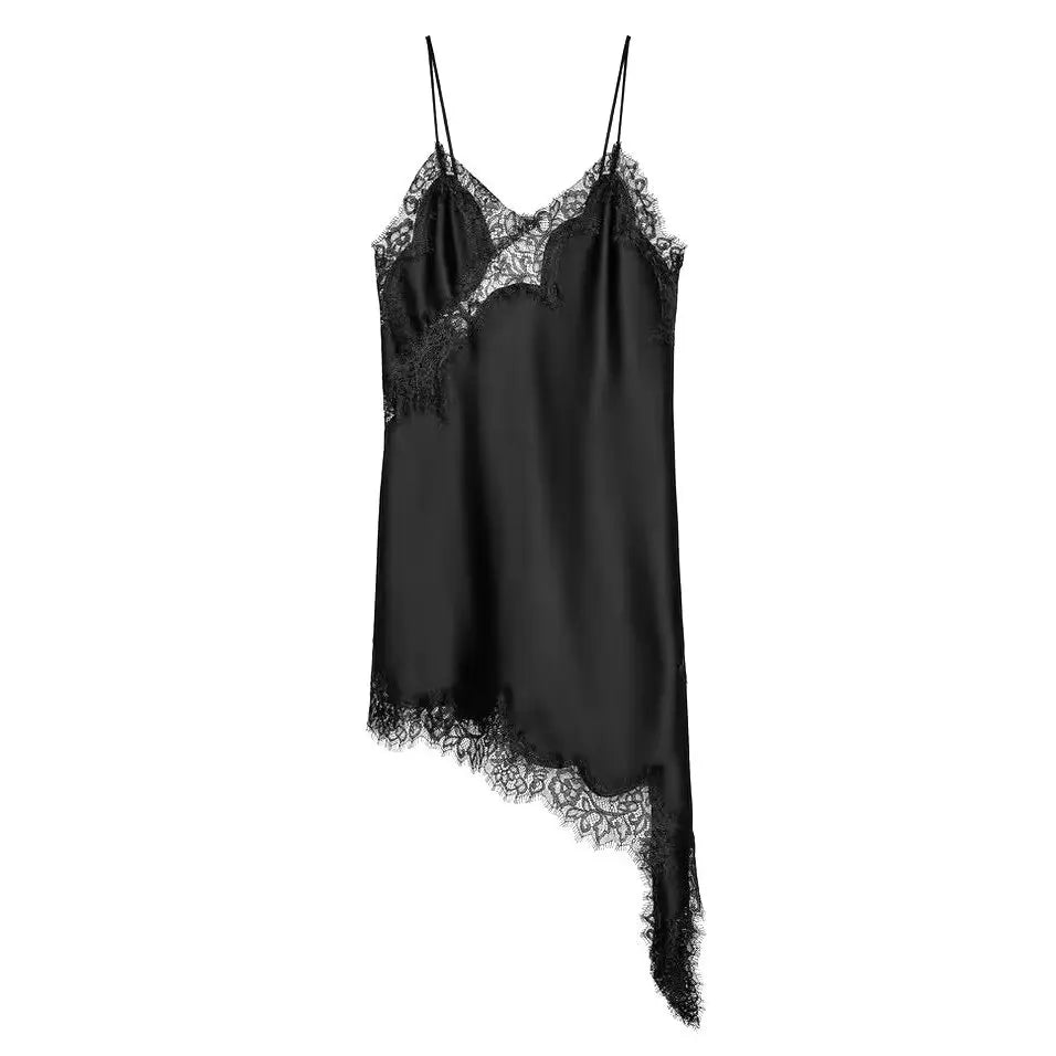 UNIZERA Women’s Lace Asymmetrical Dress – Sexy Suspender Summer 2025 | Fashionable Temperament Dress