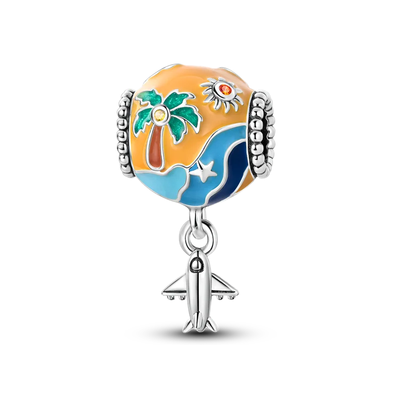 925 Sterling Silver Summer Ocean Collection Charms | Dangle Beads for Women Lover DIY Fine Jewelry Gift