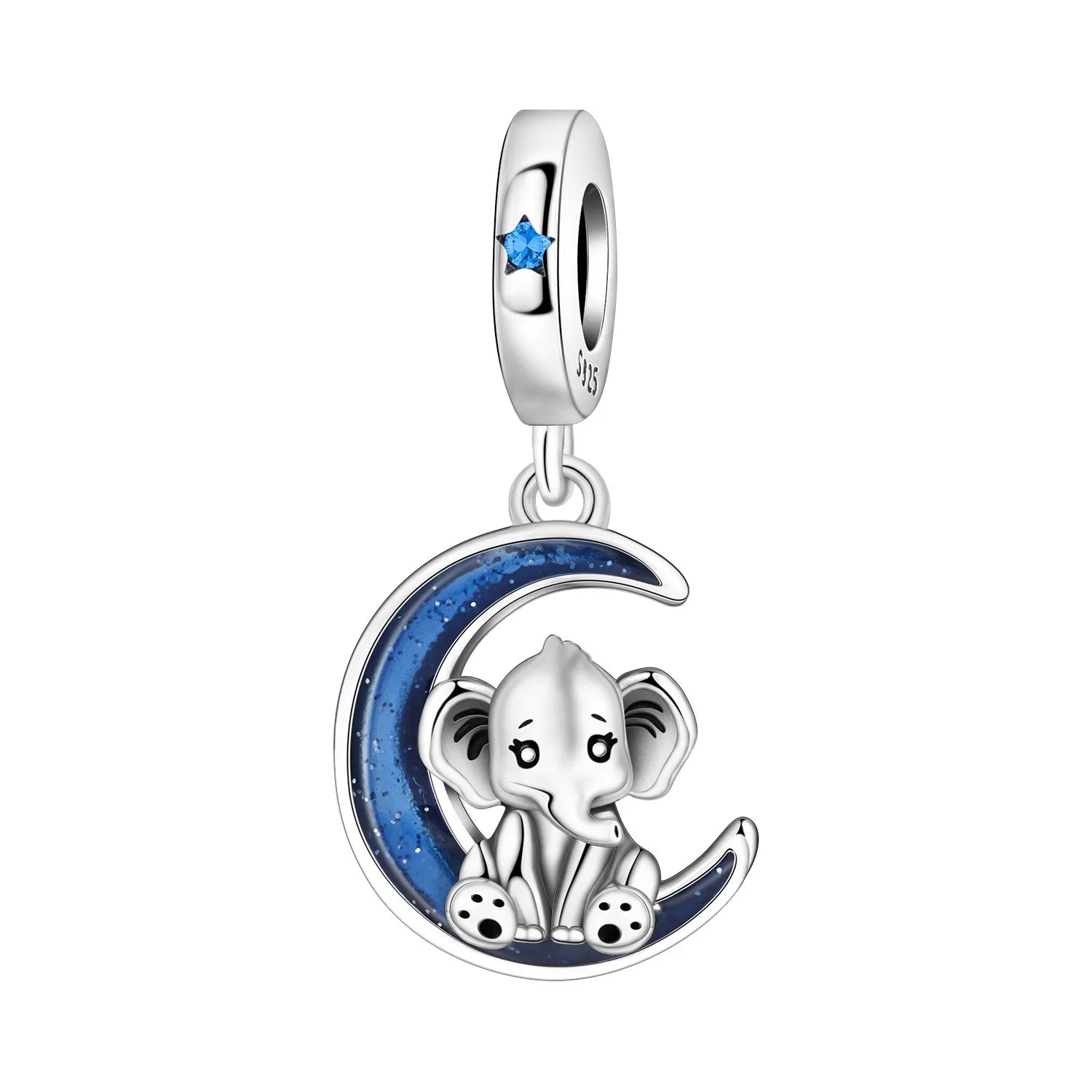 PANPOKI 925 Sterling Silver Cute Mouse Eating Cheese Charm Pendant | Original Bracelet DIY Jewelry Gift for Women