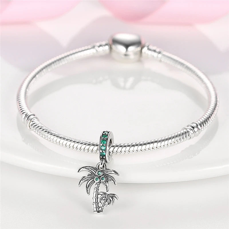 925 Sterling Silver Summer Ocean Collection Charms | Dangle Beads for Women Lover DIY Fine Jewelry Gift