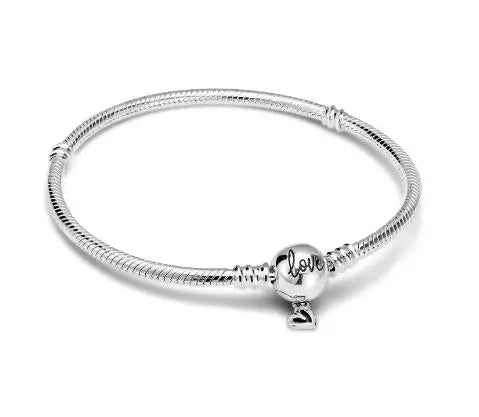 2025 Hot Selling 925 Sterling Silver Leaves & Pearl Blue Charm Bracelet – Women’s DIY Fashion Jewelry Gift