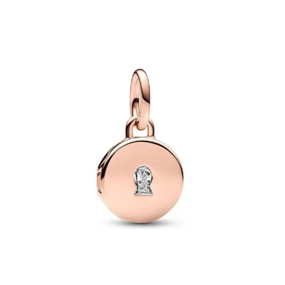 925 Sterling Silver Rose Gold Rabbit & Eiffel Tower Charm | Fit Original European Bracelet DIY Jewelry